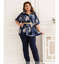 Яскравий жіночий костюм-двійка Сорочка+Штани, тканина "Софт" 50, 52, 54. 56, 58, 60, 62 розмір 50, фото 4