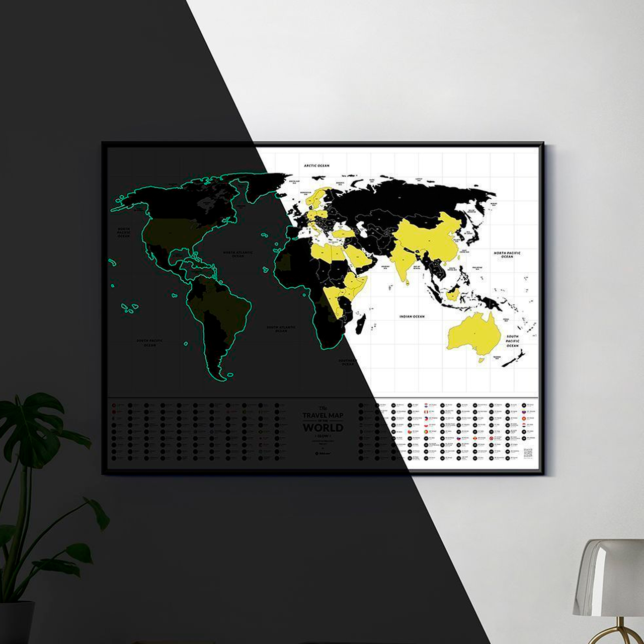Скретч карта cвіту "Travel Map Glow World" (тубус)