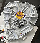 Чоловічий спортивний костюм Lakers без капюшону чорний ↓ Комплект чоловічої Лейкерс свитшот і штани весняних, фото 3