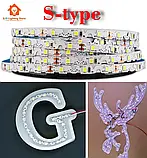 Світлодіодна стрічка s-type 12V, 2835, 120 led/m, 8W, IP20, 6000K – білий холодний. Гарантія – 12 місяців, фото 3