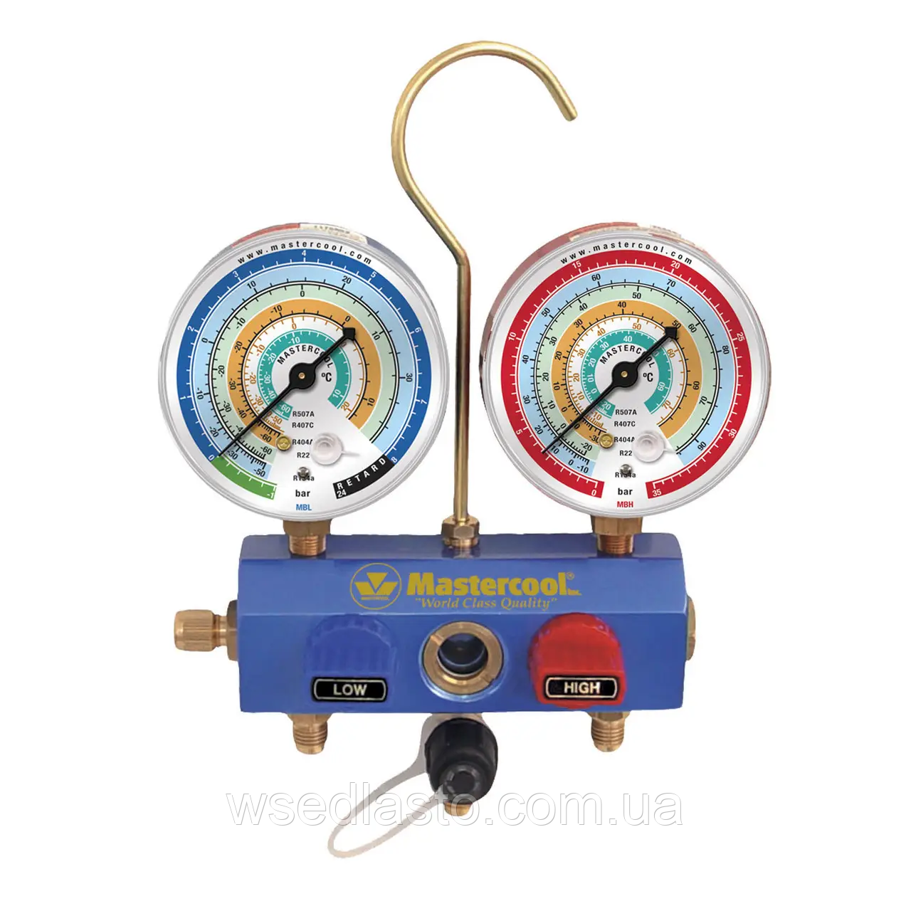 Манометричний колектор 2-х вентельный R134/407/404/22/507 80mm (Mastercool ) 58103-MB