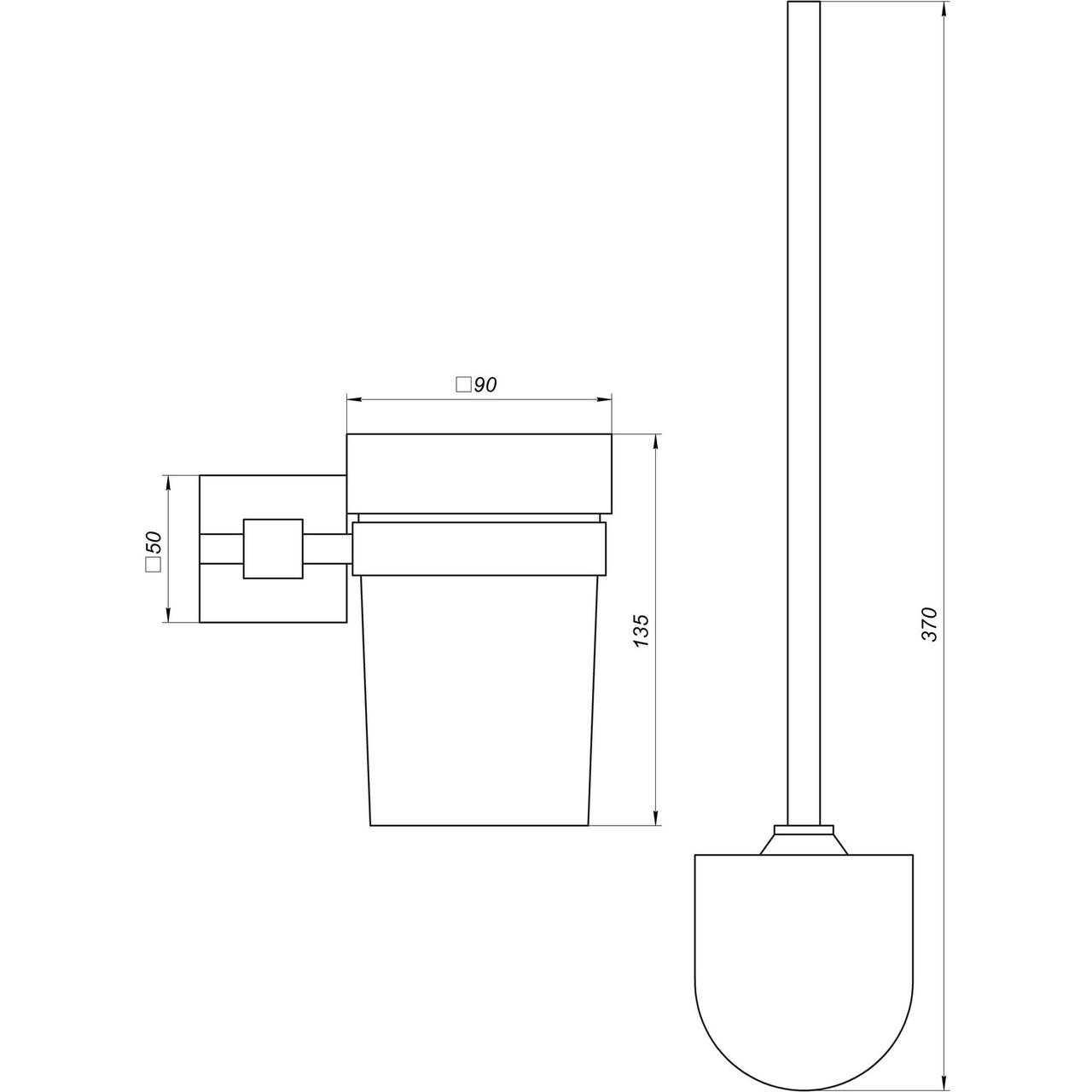 Ерш настенный Globus Lux BQ9429A без крышки черный матовый SUS304 - фото 4 - id-p1651500049