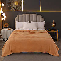 Покривало велюрове однотонне (бурштинове) 200х230 см