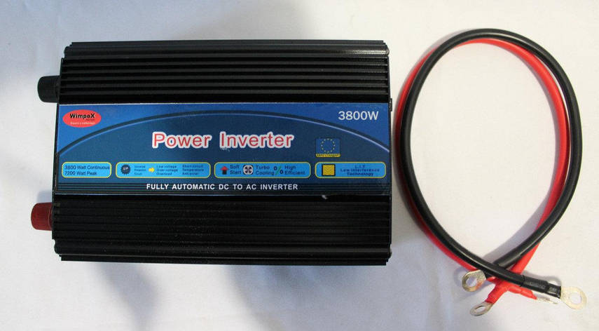 Перетворювач напруги Wimpex WX-3800W інвертор 24V-220V, фото 1