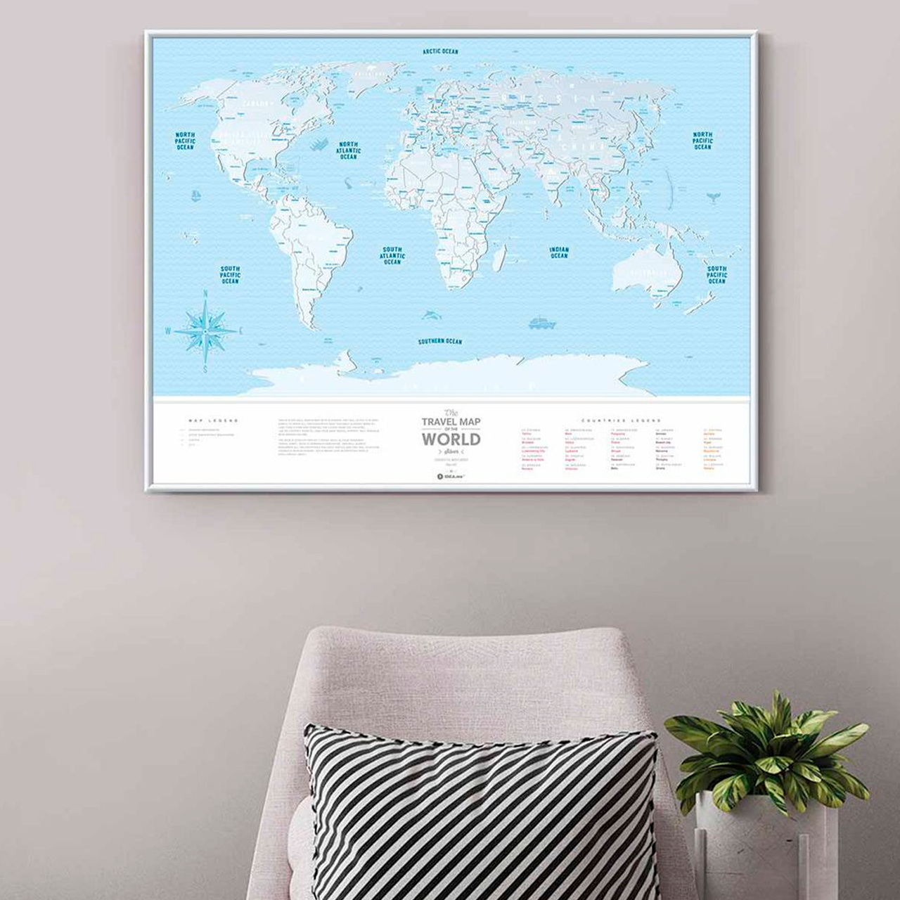 Скретч карта cвіту "Travel Map Silver World" (тубус)