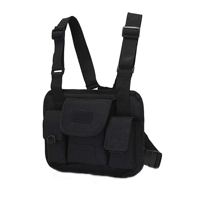 Сумка на плече для велоспорту, подорожей, туризму Tactical Chest Bag Black (SH019068), фото 1