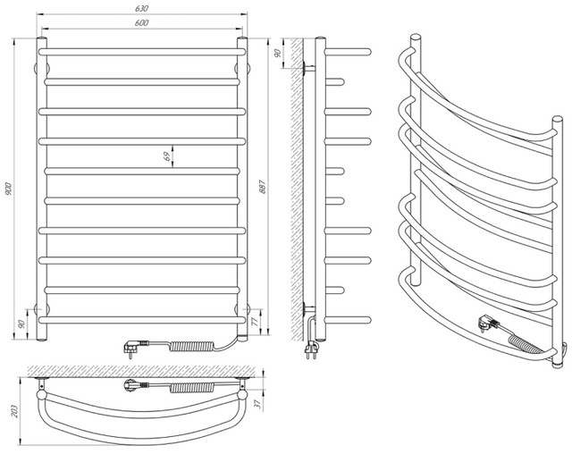 Габаритные размеры Laris Евромикс П10 600 х 900 Э сенсор S3 Габаритные размеры Laris Евромикс П10 600 х 900 Э сенсор S3