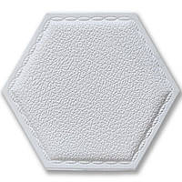 Декоративний самоклеючий шестикутник під шкіру білий 200x230мм (1100)