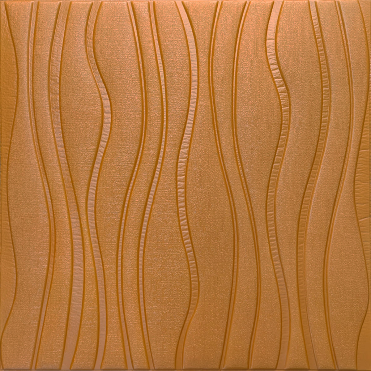 Самоклеюча декоративна настінно-стельова 3D панель коричневі хвилі 700x700x7мм (366) SW-00000849, фото 1