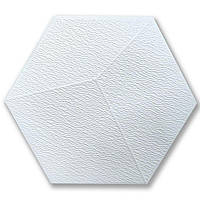 Декоративний самоклеючий шестикутник 3D білий  200x230мм (1104)
