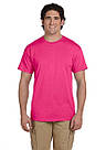 Малинова чоловіча футболка класична Fruit of the loom Valueweight фуксія однотонна базова рожева, фото 4