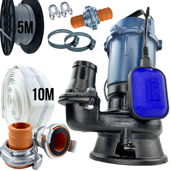 Фекальний насос з подрібнювачем Forwater 1,5 кВт Польща +ПОДАРУНОК рукав 10м з гайками+трос+хомут+затискачі