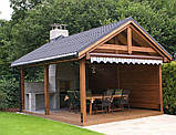 Дерев'яна альтанка 4 на 6 м, з Каміном-барбекю (на 14-16 осіб) "Белек", фото 2