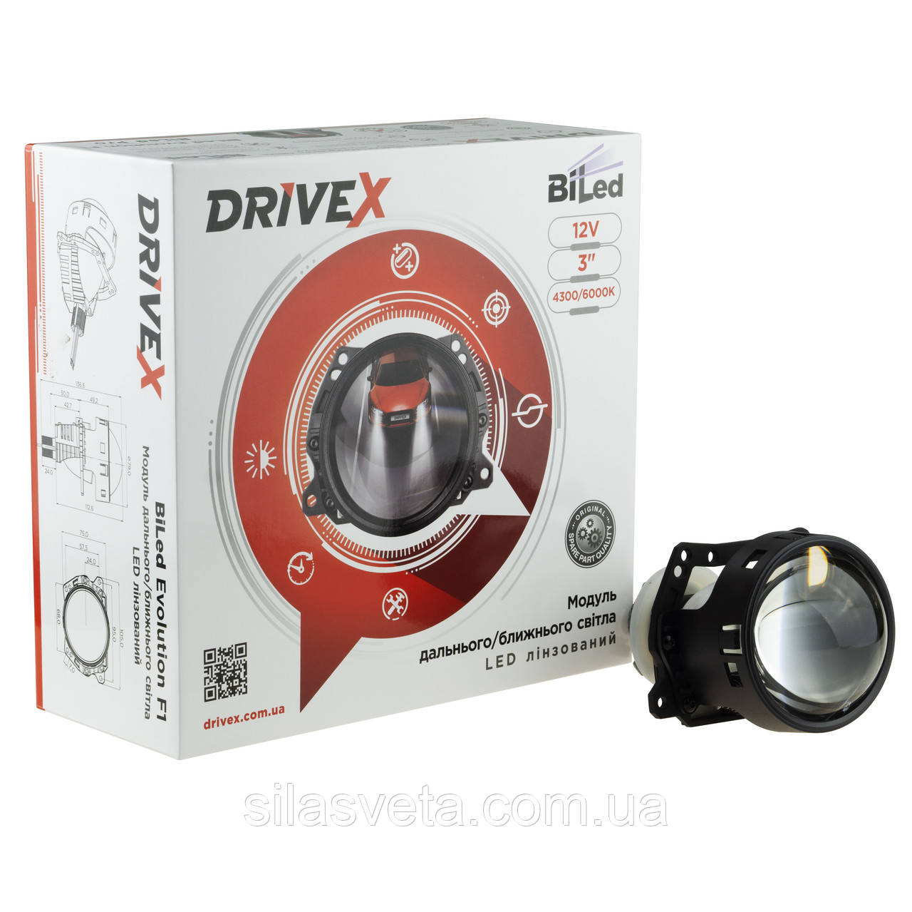 Світлодіоди "DriveX" (BiLED Evolution F1)(3) 6000 (45W)