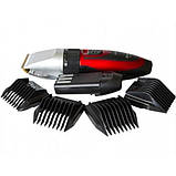 Професійна машинка для стриження волосся ProGemei GM-550 Plus з керамічними лезами Чорна з червоним, фото 2