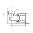 Згін "Американка" SD Forte 1/2" кутовий SF191W15, фото 2