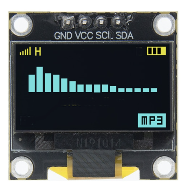 OLED LCD РК дисплей/екран 0,96" 2,7х2,8см 128x64 IIC- жовто/синій