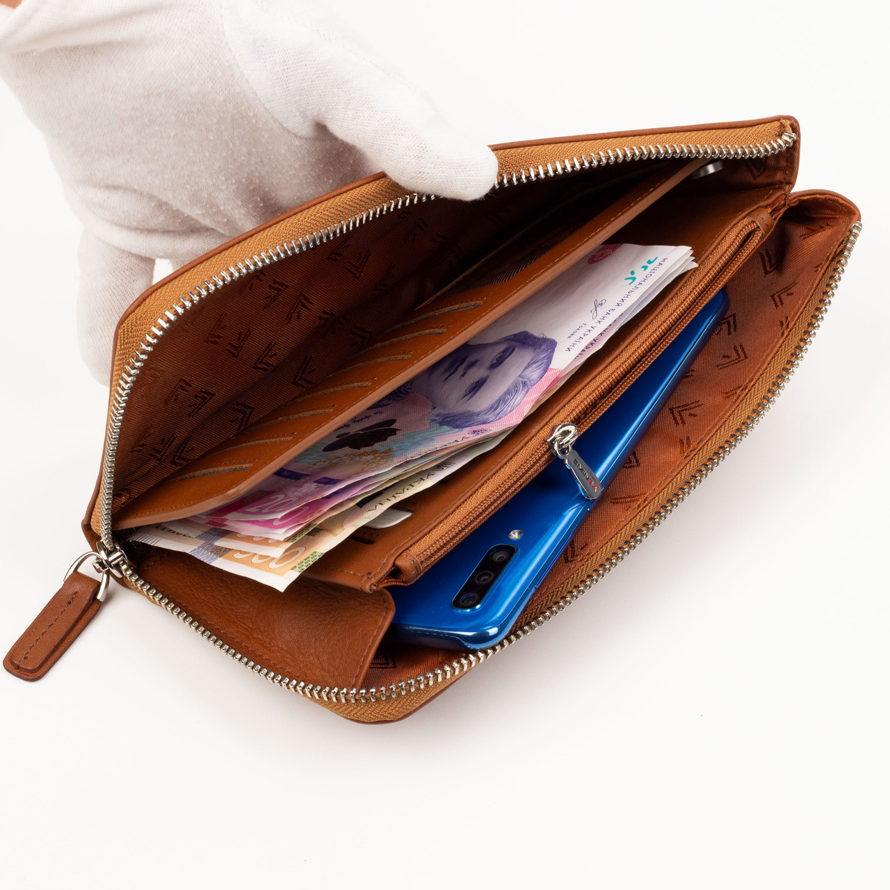 Мужской кошелек клатч Eminsa 2104-3-2 кожаный коричневый - фото 4 - id-p571919422