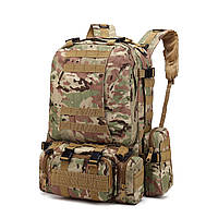 Рюкзак тактический военный мультикам со съемными подсумками 55л армейский рюкзак стропы молле