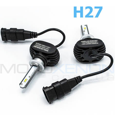 Світлодіодні LED лед лампи HEADLIGHT S1 цоколь H27, світло 6500К, яскраві, фото 1