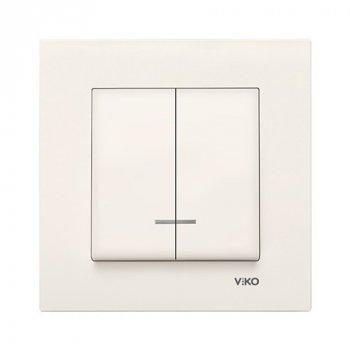 Вимикач 2кл. з підсвічуванням KARE (крем) (арт. 90960150), фото 1
