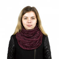 Теплий жіночий шарф-снуд темно-бордовий