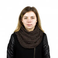 Женский шарф- снуд темно-коричневый
