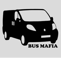 Вінілова наклейка на авто  - Bus Mafia Renault Trafic  розмір 20 см