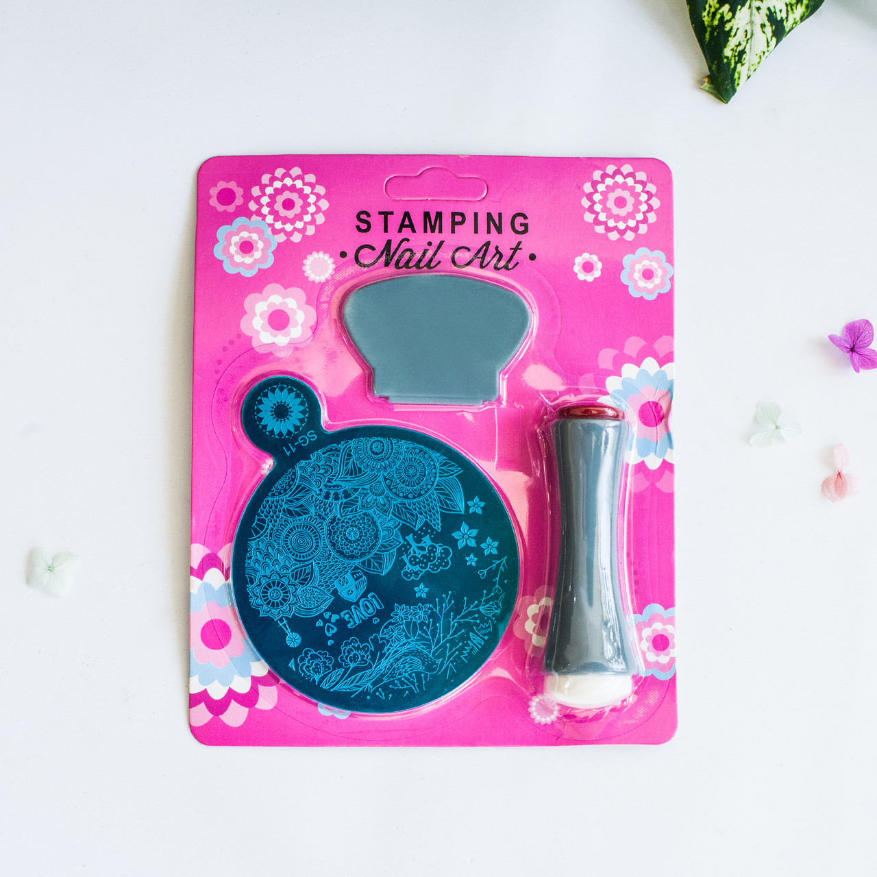 Набор для стемпинга 3 в 1 с большой круглой пластиной с рисунками ...