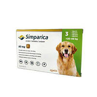 Simparica (Симпарика) - Противопаразитарные жевательные таблетки, для собак 20-40 кг, 80 мг (1 таблетка)