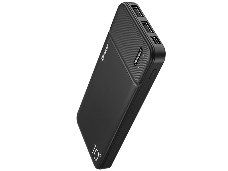 Зарядний пристрій акумулятор Powerbank Tracer 10000 mAh 2A SLBK Slim (Чорний)