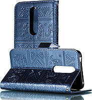 Чехол обложка Nokia 7.1 (с узором Elephant) Синий