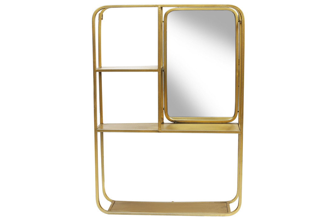 Полиця металева настінна з дзеркалом, фото 1