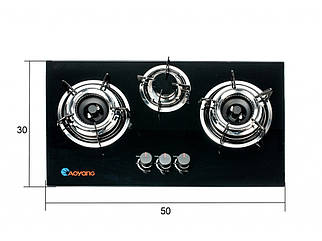 Газова плита таганок скло AOYANG 3 конфорки