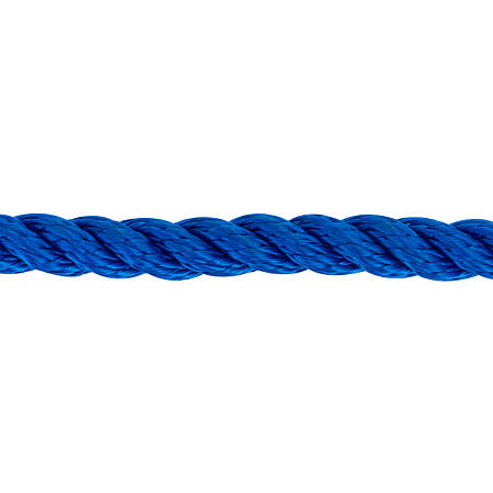 Веревка Polyester 3 strand rope 8mm*200m blue, фото 2