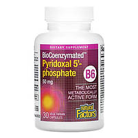 Піридоксал-5-фосфат B6 (Pyridoxal 5-Phosphate  BioCoenzymated) 50 мг Natural Factors 30 капс, фото 3