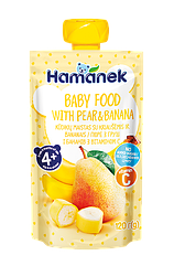 Пюре фруктове пауч груша з бананом Hamanek, 120г