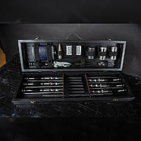 Шашлычный набор-комплект шампуров на 6 шт "Grills G8" Черный | 21 предмет + Гравировка на заказ