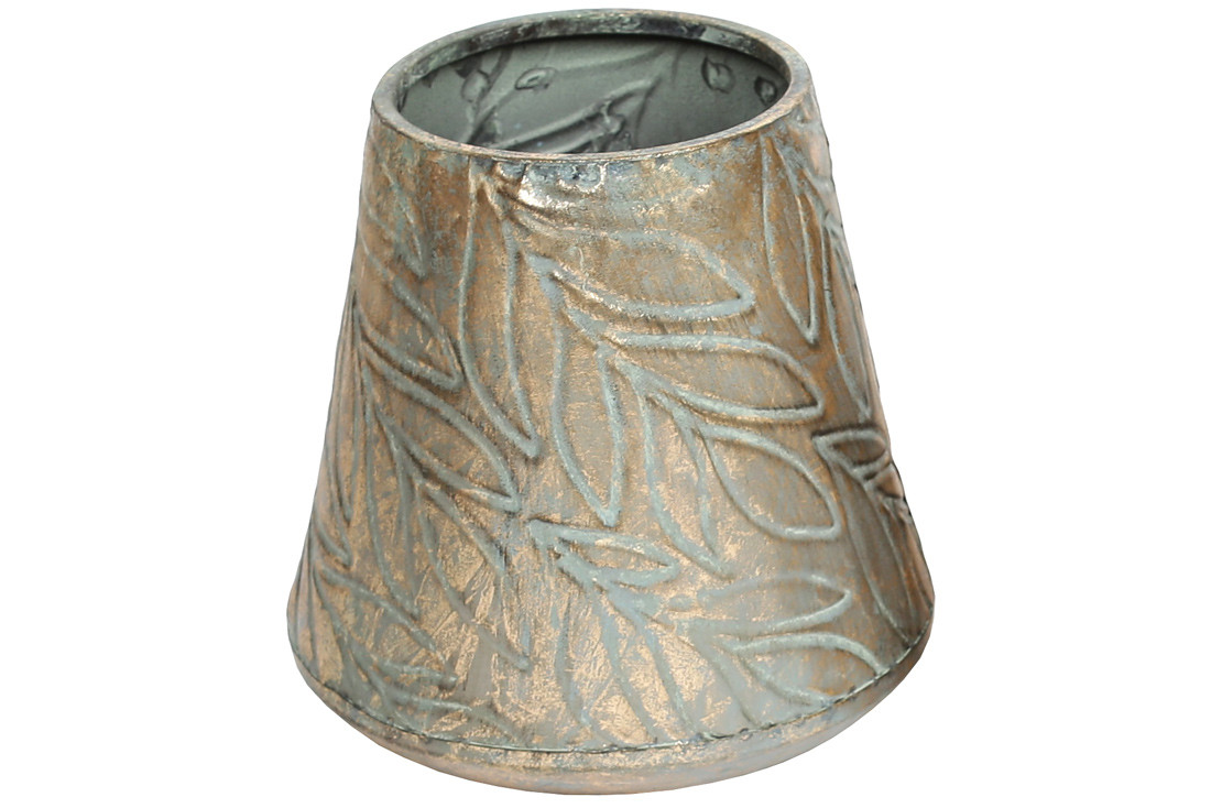 Кашпо металеве з візерунками Листя 21.5см., фото 1