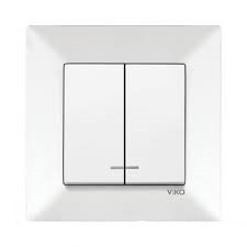 Вимикач 2кл. з підсвічуванням MERIDIAN (білий) (арт. 90970050-WH), фото 1