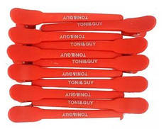 Затискачі для волосся TONI&GUY червоні, 12 шт (52114RED)