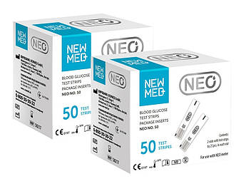Тест смужки Neo Newmed (Нео Нюмед), смужки для вимірювання глюкози, 100 шт