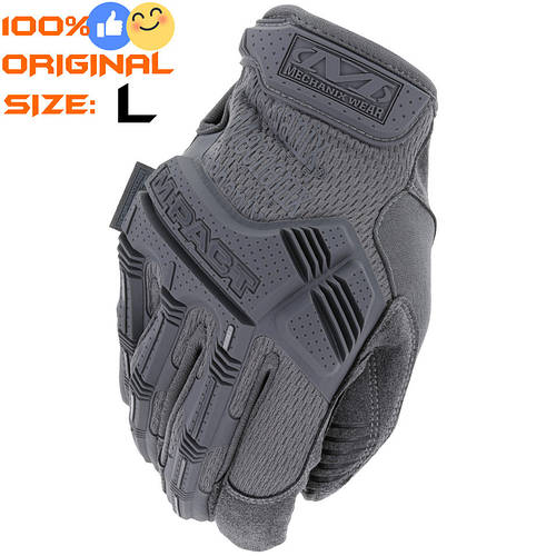 Тактичні рукавички Mechanix M-Pact® Wolf Grey, розмір L, артикул MPT-88-010
