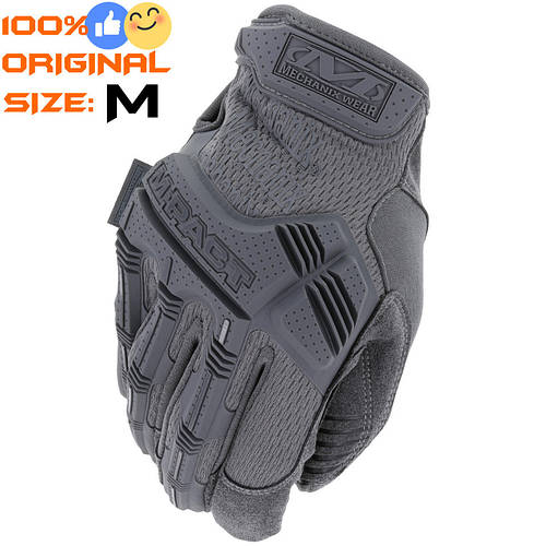 Тактичні рукавички Mechanix M-Pact® Wolf Grey, розмір M, артикул MPT-88-009