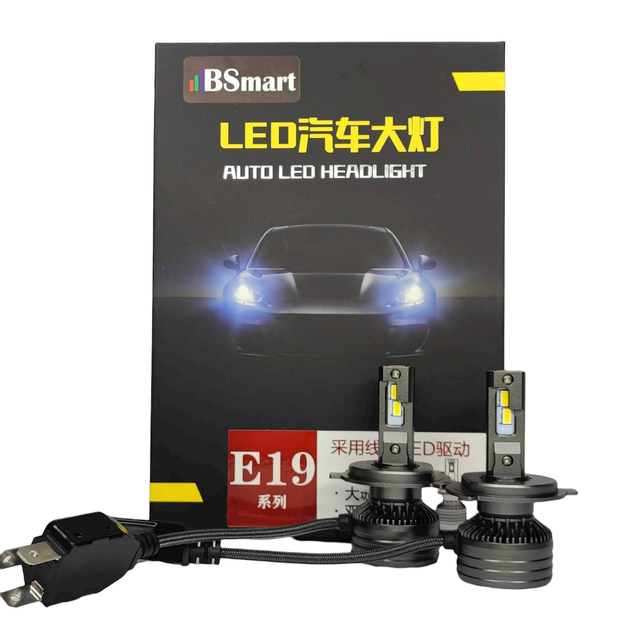 Автолампи LED BSmart E19 діод CSP H4 10000Лм 90Вт 6000K 12В Canbus