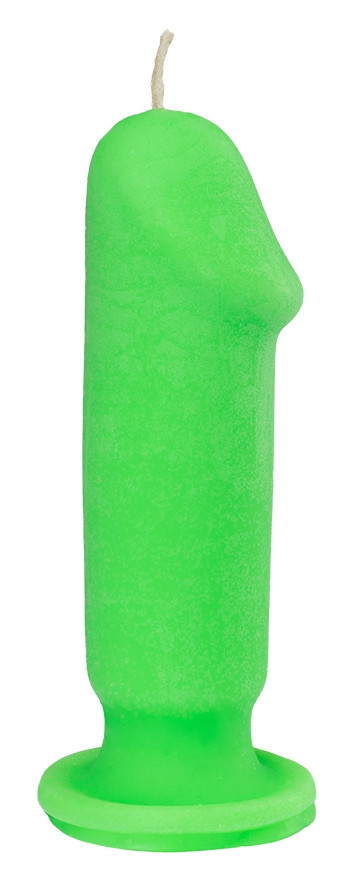 Свічка LOVE FLAME - Dildo S Green Fluor, CPS04-GREEN, фото 1