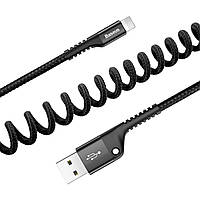 Кабель Lightning Baseus Fish eye Spring Data USB-Lightning CALSR-01 (Черный, 1м)