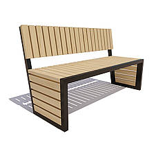 Лава Алея Loft Classic 1500х600х870 мм. Лава в стилі ЛОФТ, Лава вулична з металу та дерева.