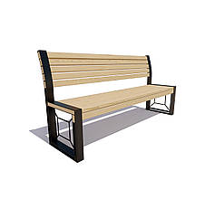 Лава Баварія Loft Classic 1500х580х935 мм. Лава в стилі ЛОФТ, Лава вулична з металу та дерева.