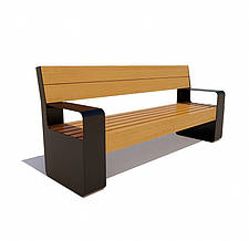 Лава Берегова Loft Classic 1500х750х740 мм. Лава в стилі ЛОФТ, Лава вулична з металу та дерева.